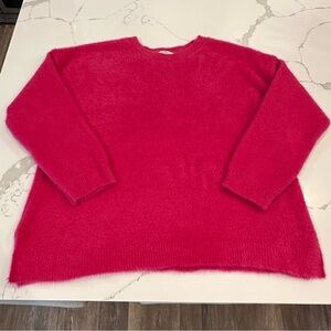 Terra & Sky Fuzzy Fleece Bright Pink Sweater Barbie Cozy Size 16W-18W 1X Plus